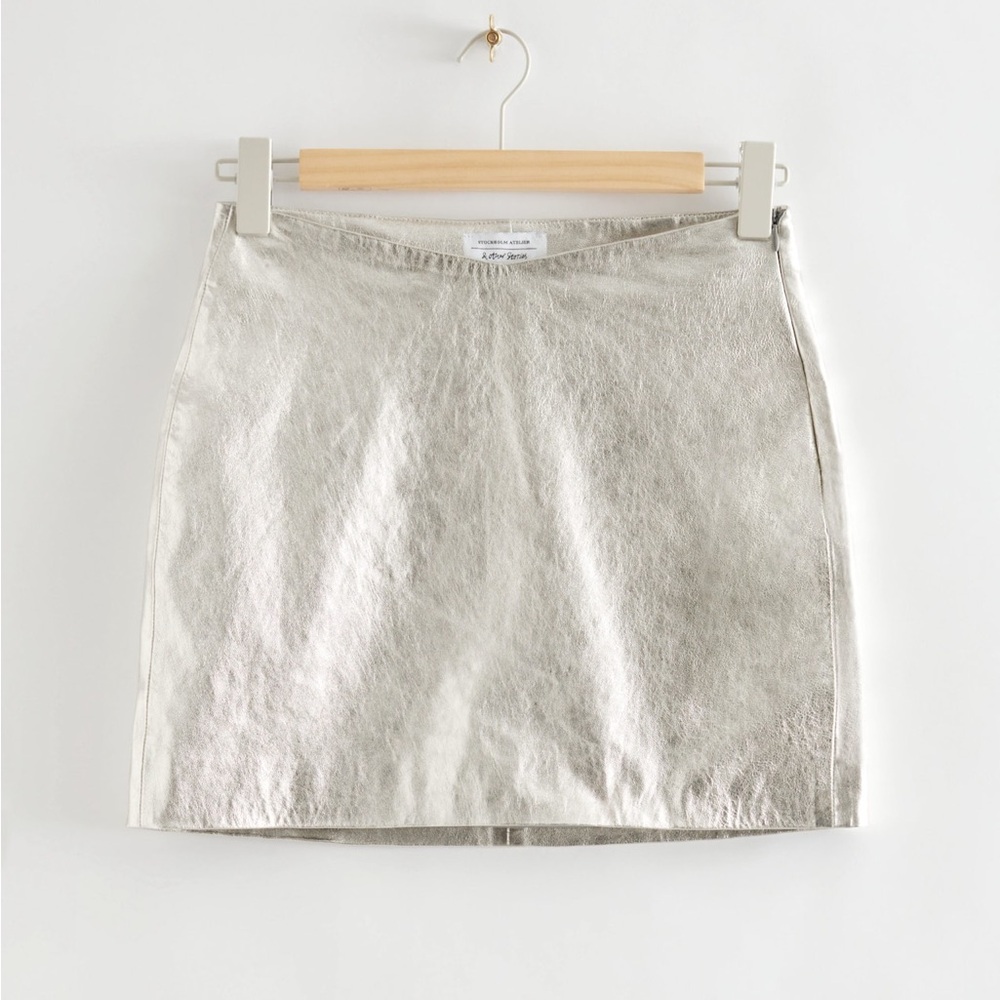 & Other Stories Metallic Mini Skirt